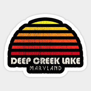 Deep Creek Lake State Park Maryland Retro Sunset Sticker